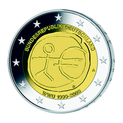 2-Euro-Münze "10 Jahre Wirtschafts- und Währungsunion"