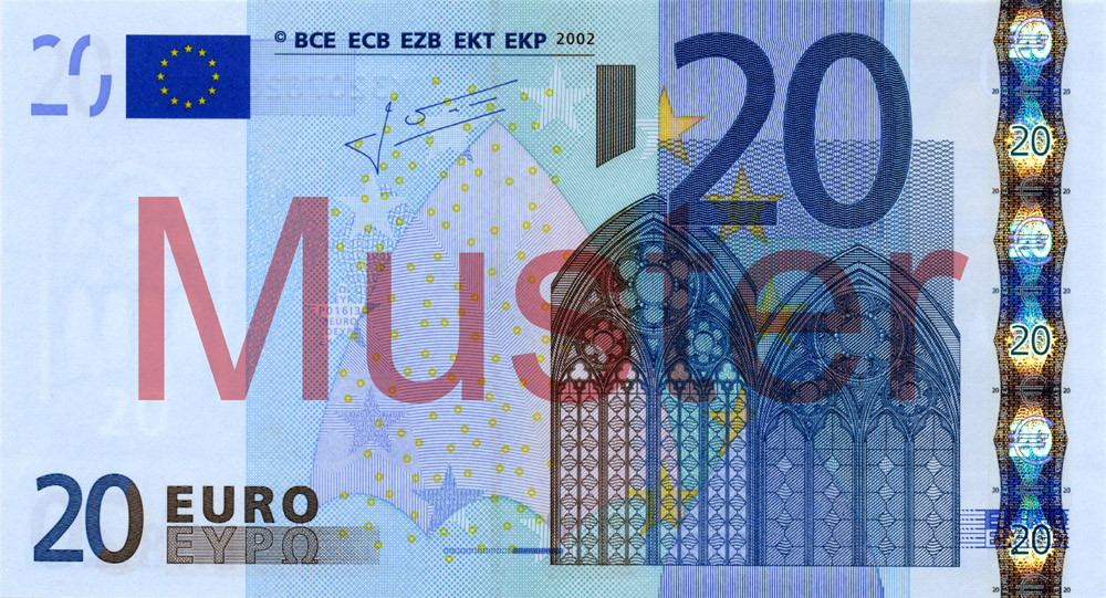20-Euro-Banknote, 1. Serie - Vorderseite ©Bundesbank