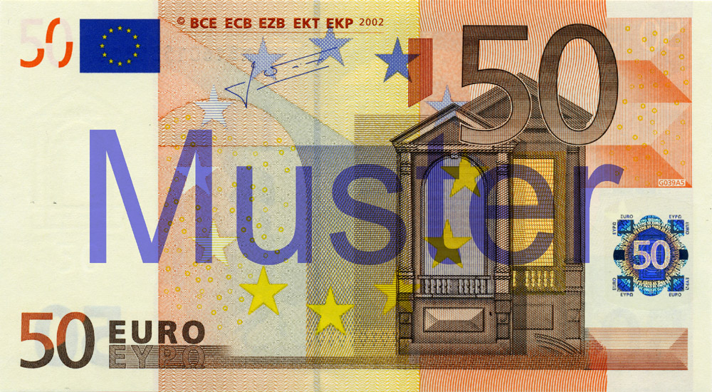 50-Euro-Banknote, 1. Serie - Vorderseite ©Bundesbank