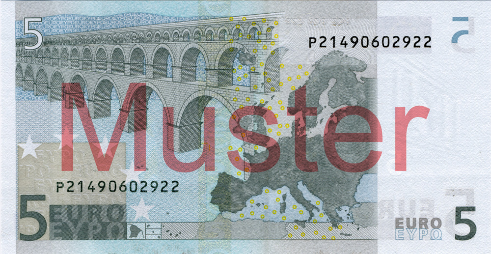 5-Euro-Banknote, 1. Serie - Rückseite ©Bundesbank