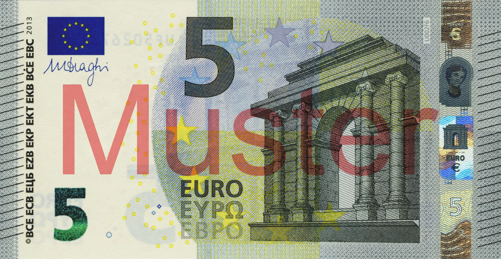 5-Euro-Banknote, Europa-Serie - Vorderseite ©Bundesbank