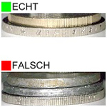 Echte und falsche Münzränder ©Bundesbank