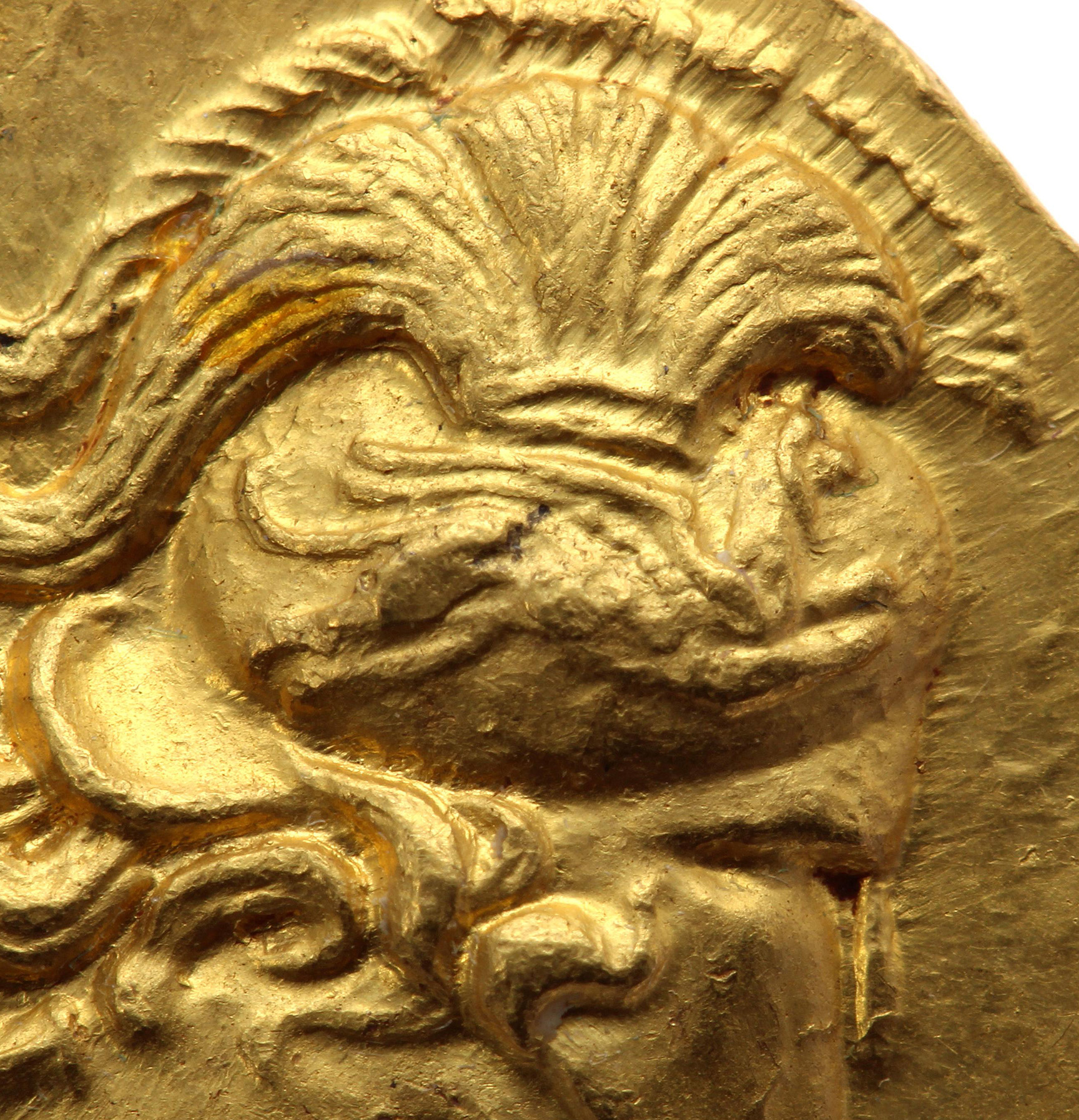 Ein Goldstater des Seleukos - Korinthischen Helm mit einem prächtigen Helmbusch ©Bundesbank