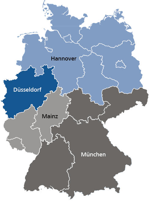 Grafik Standorte Außenwirtschaftsprüfungen
