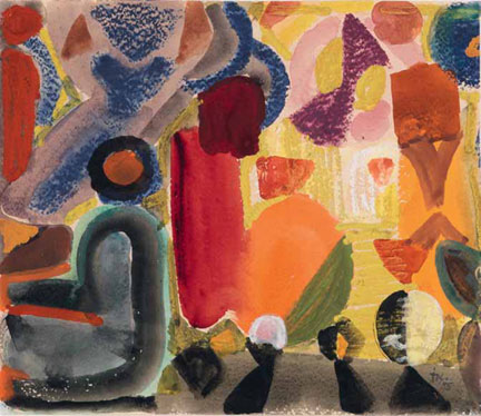 Ida Kerkovius, Composition, 1955, mixed media on paper, 31 x 37 cm ©VG Bild-Kunst, Bonn
