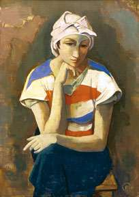 Karl Hofer, The contemplative woman, 1936, oil on canvas, 100 x 70 cm ©VG Bild-Kunst, Bonn