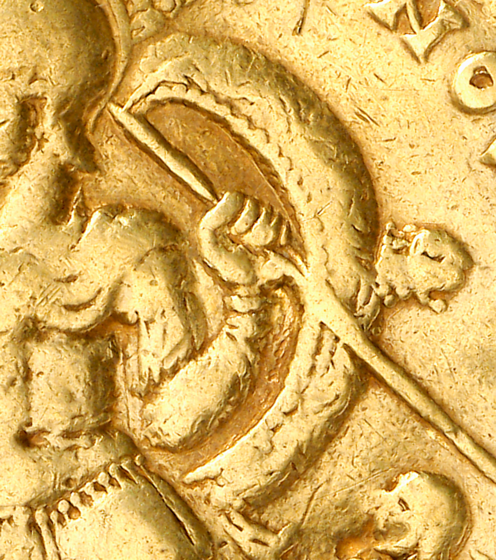 A gold medallion of Constans - Constans in full armour, brandishing lance and shield ©Bundesbank