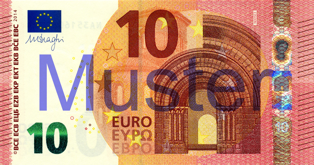 €10 banknote, Europa series - front side ©Bundesbank