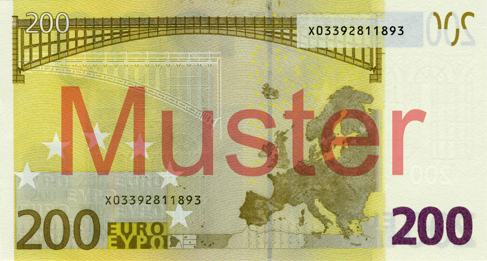 €200 banknote, 1st series - reverse side ©Bundesbank
