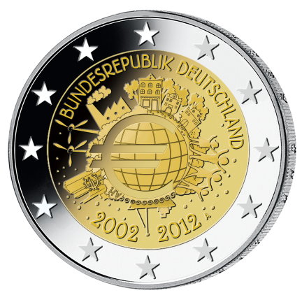 German commemorative €2 coins - 10th anniversary of the Euro