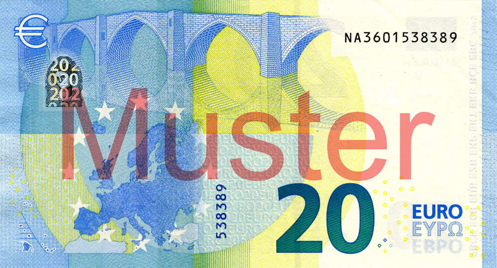 €20 banknote, Europa series - reverse side ©Bundesbank