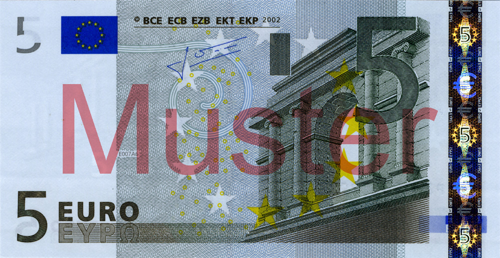 €5 banknote, 1st series - front side ©Bundesbank