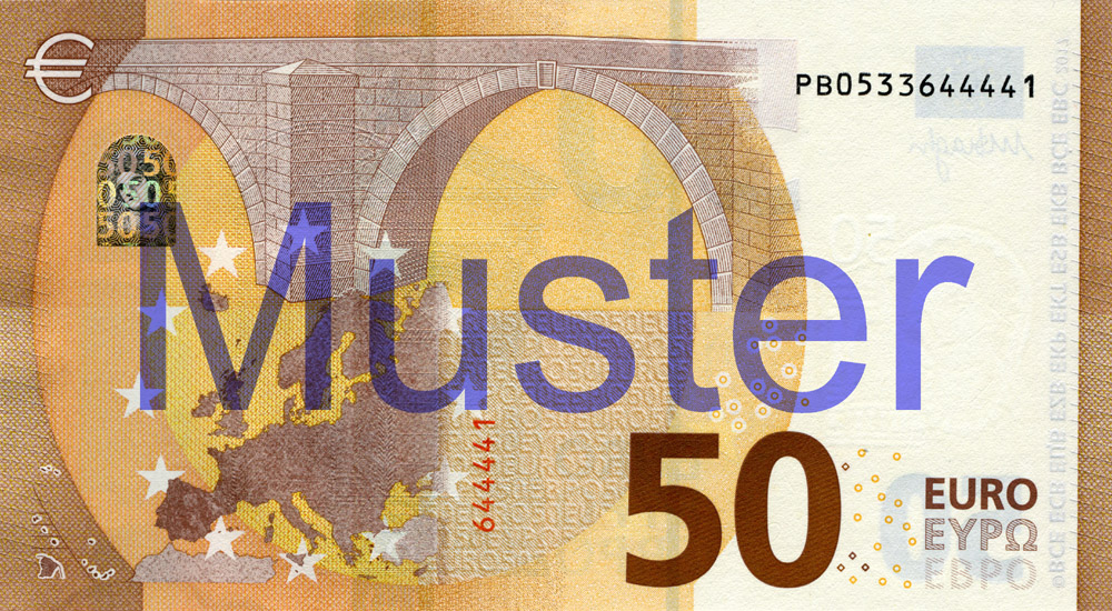 €50 banknote, Europa series - reverse side ©Bundesbank