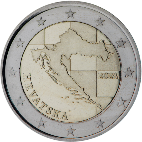 National back side of the 2-euro circulation coin in Croatia