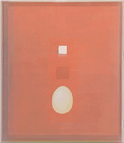 Christoph Schellberg: Rosa Bild mit Ei und Quadrat, 2012, Acryl und Öl auf Leinwand ©Courtesy: Linn Lühn, Düsseldorf