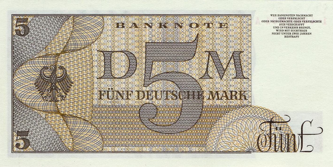 5 Deutsche Mark - Rückseite