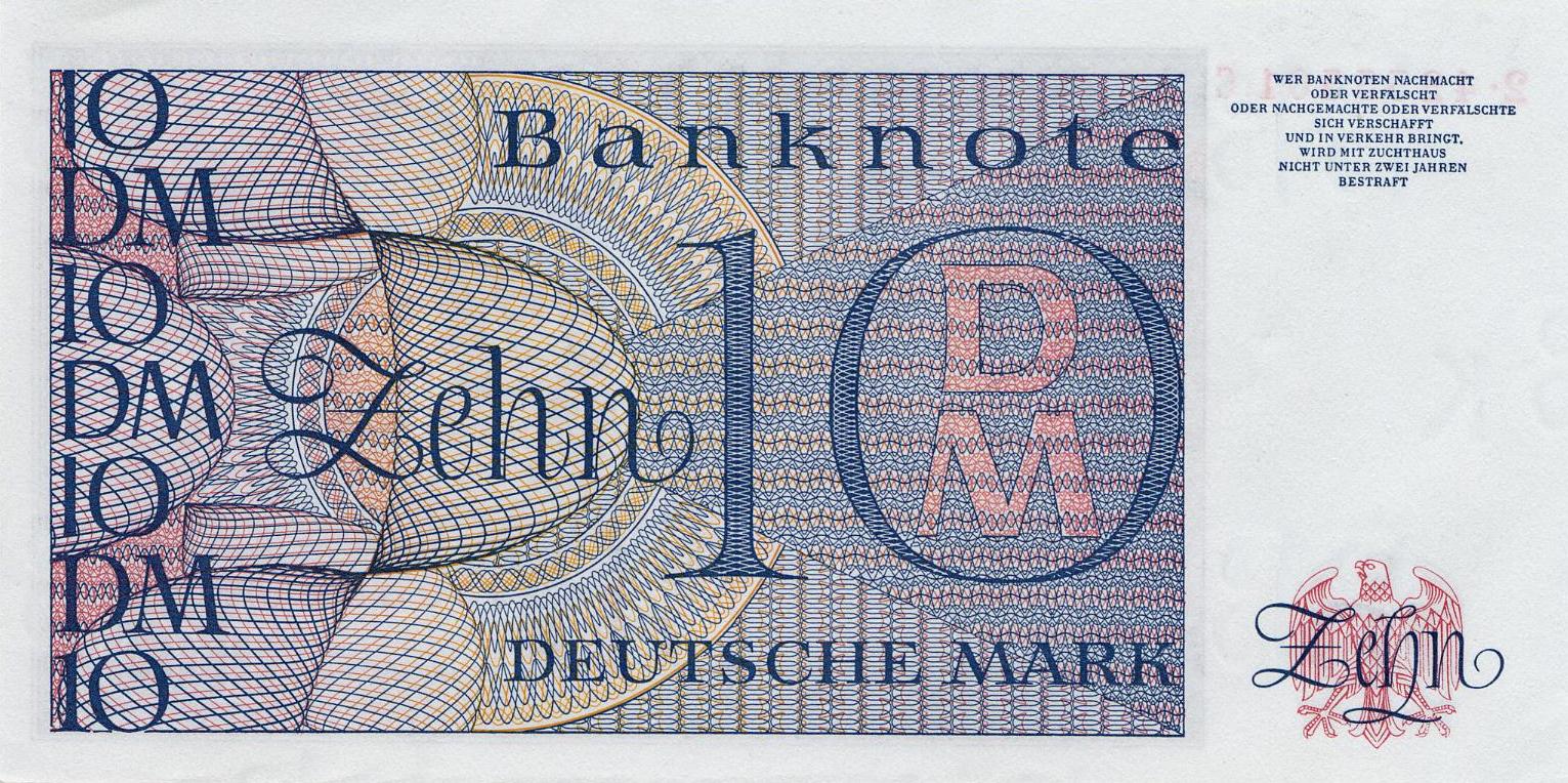 10 Deutsche Mark - Rückseite