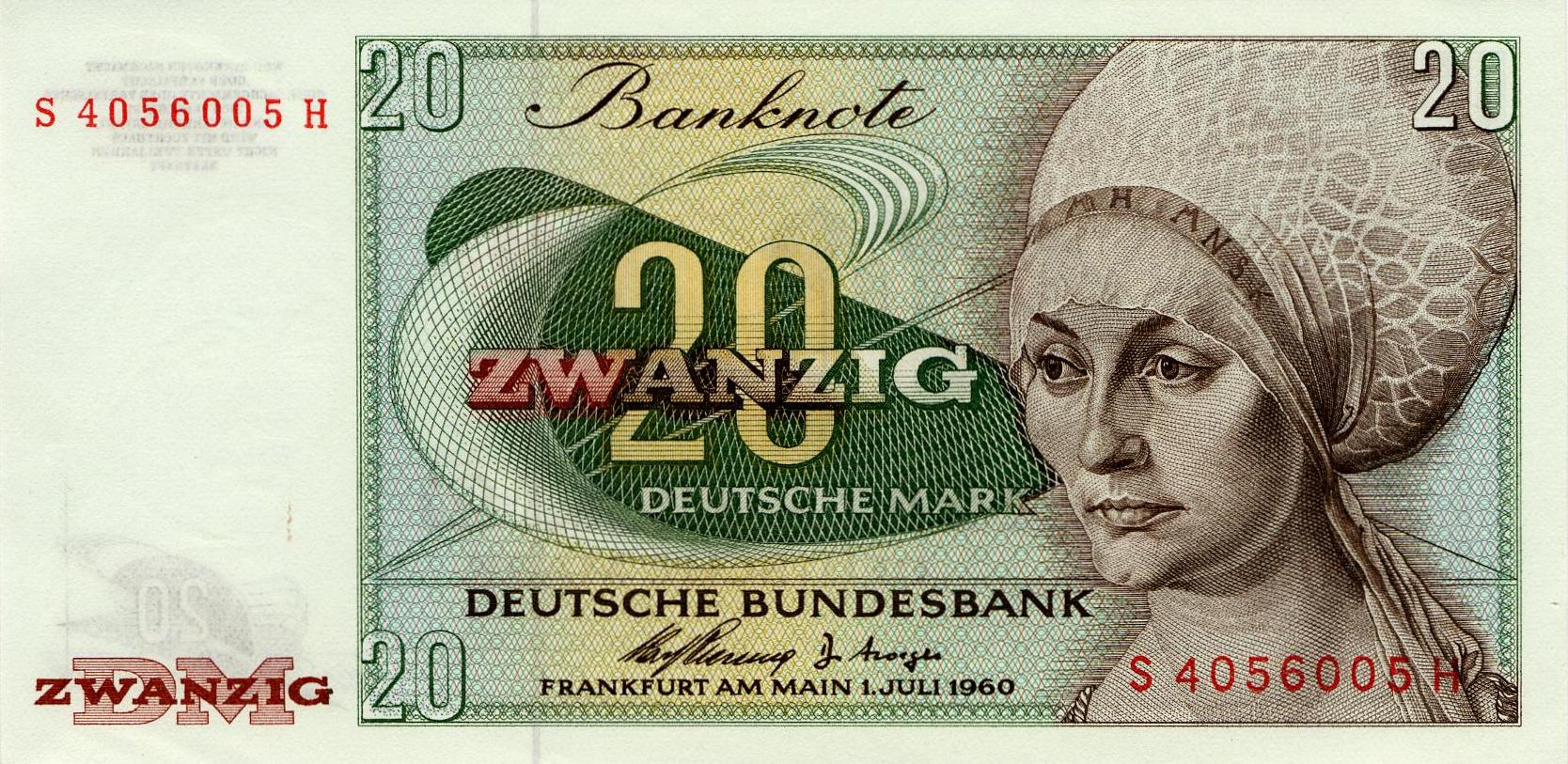 20 Deutsche Mark - Vorderseite