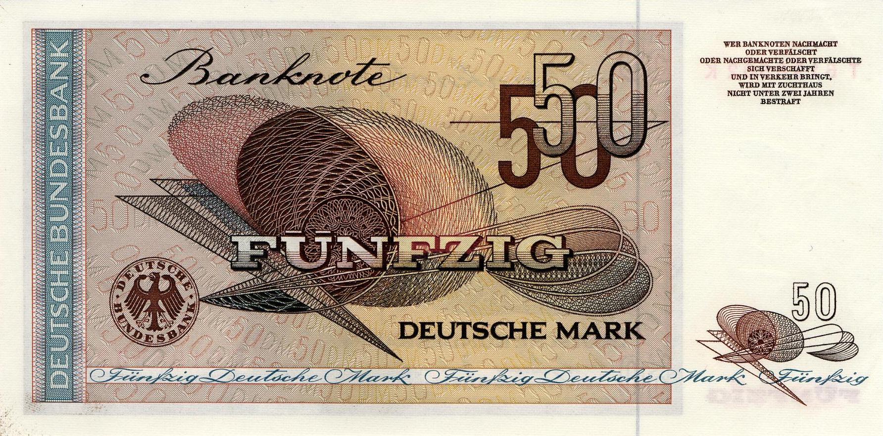 50 Deutsche Mark - Rückseite