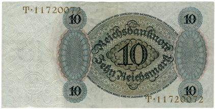 10 Reichsmark - 1924 - Rückseite