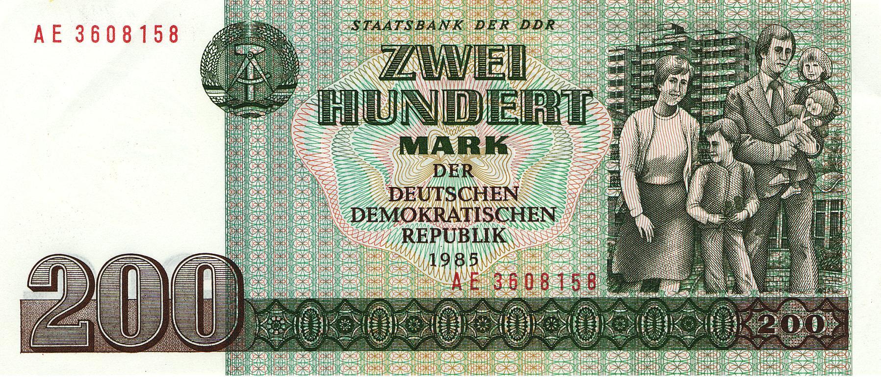 200 Mark - DDR (1985) - Vorderseite
