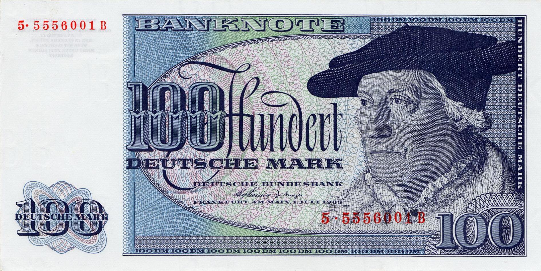 100 Deutsche Mark - Vorderseite