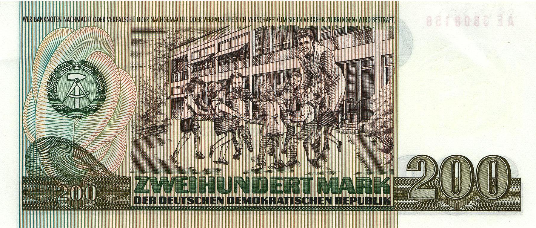 200 Mark - DDR (1985) - Rückseite