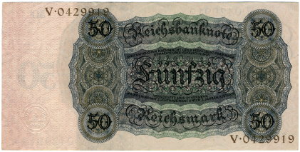 50 Reichsmark - 1924 - Rückseite