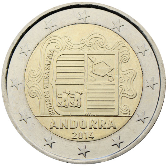 Nationale Rückseite der 2-Euro-Umlaufmünze in Andorra