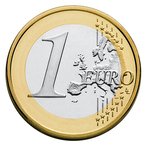 Europäische Vorderseite der 1-Euro-Münze ab 2007