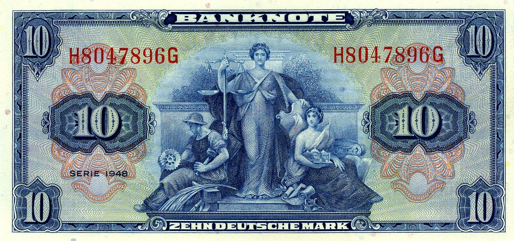 10 Deutsche Mark (1948) - Vorderseite