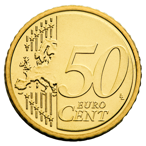 Europäische Vorderseite der 50-Cent-Münze ab 2007
