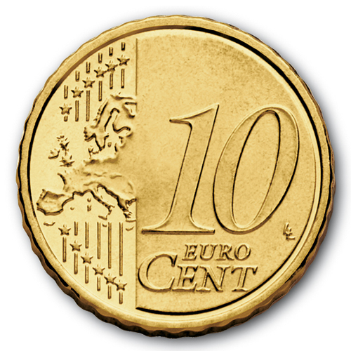 Europäische Vorderseite der 10-Cent-Münze ab 2007