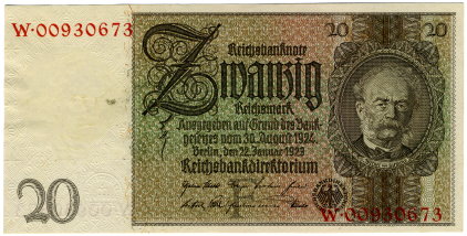 20 Reichsmark - 1929 - Vorderseite