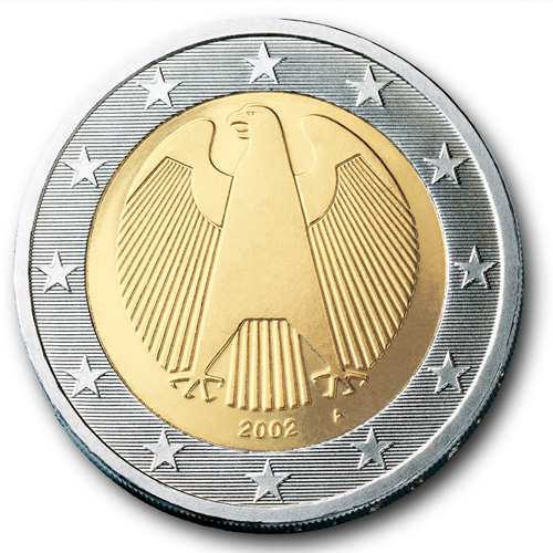 Nationale Rückseite der 2-Euro-Umlaufmünze in Deutschland