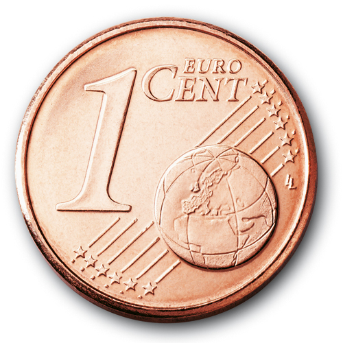 Europäische Vorderseite der 1-Cent-Münze