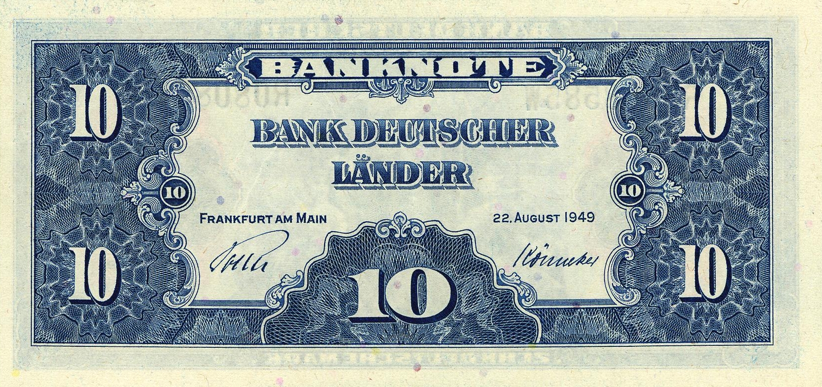 10 Deutsche Mark (1949) - Rückseite