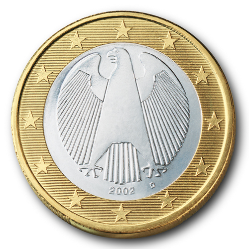 Nationale Rückseite der 1-Euro-Umlaufmünze in Deutschland