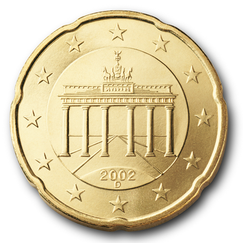 Nationale Rückseite der 20-Cent-Umlaufmünze in Deutschland