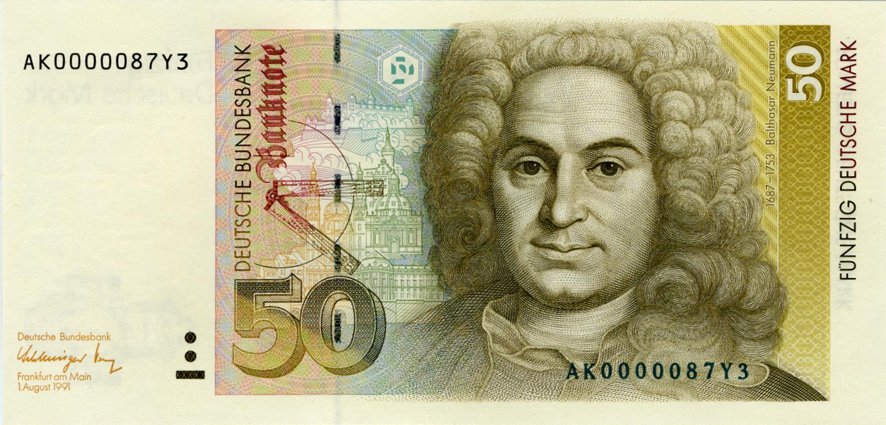50 Deutsche Mark (1991) - Vorderseite