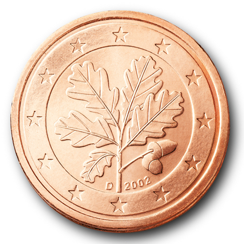 Nationale Rückseite der 2-Cent-Umlaufmünze in Deutschland