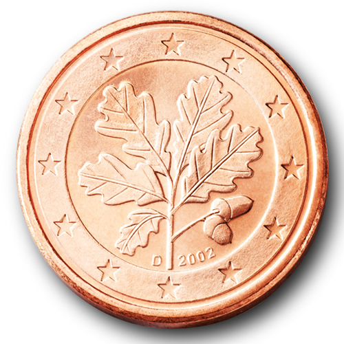 Nationale Rückseite der 1-Cent-Umlaufmünze in Deutschland