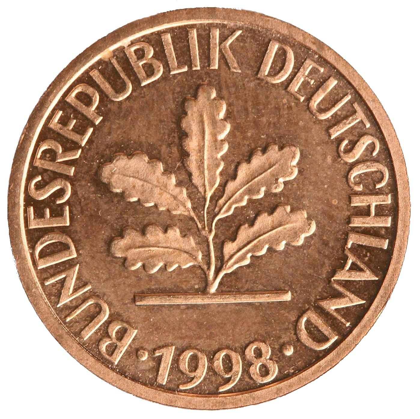 1-Pfennig Münze - Rückseite