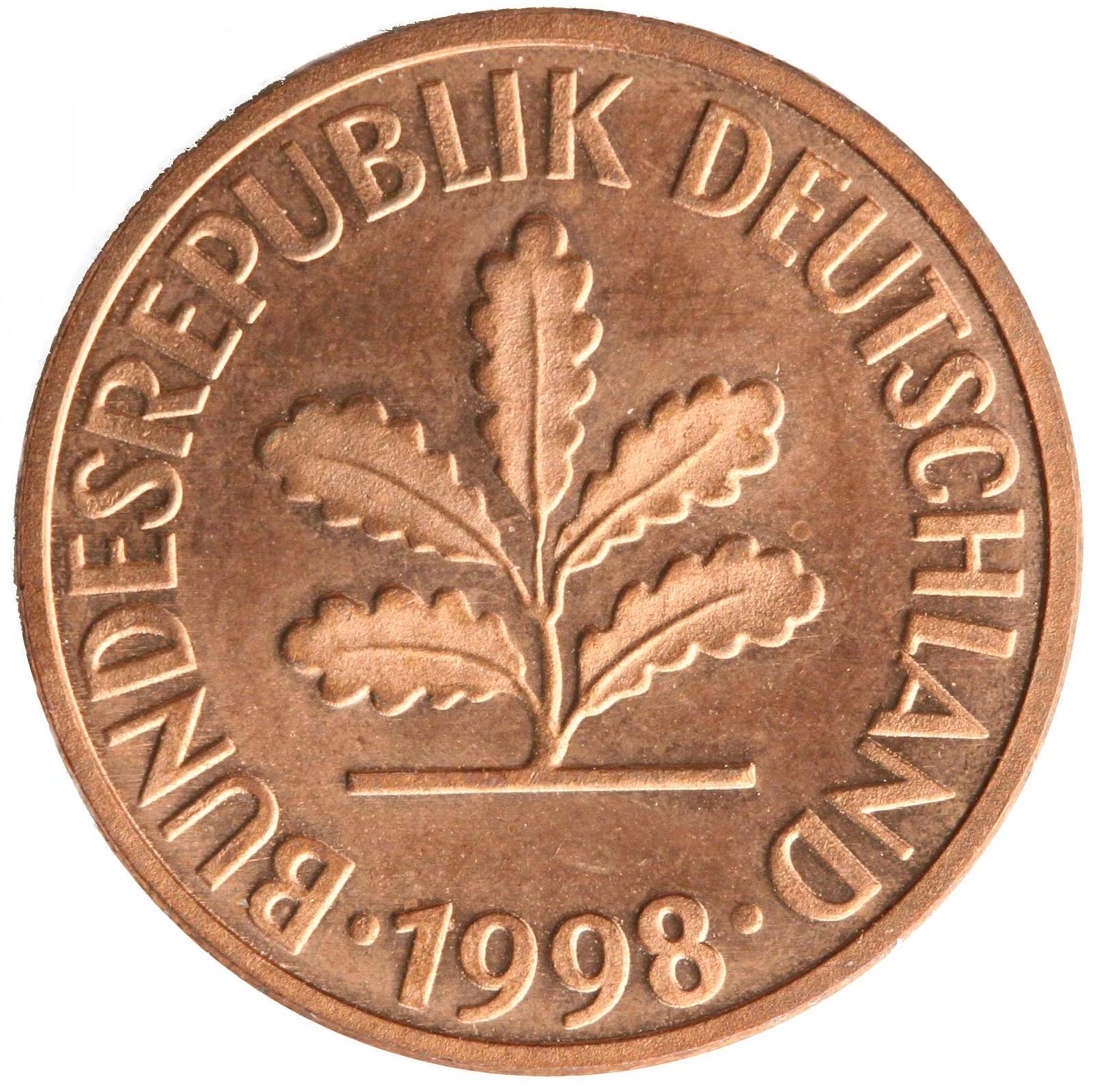 2-Pfennig Münze - Rückseite