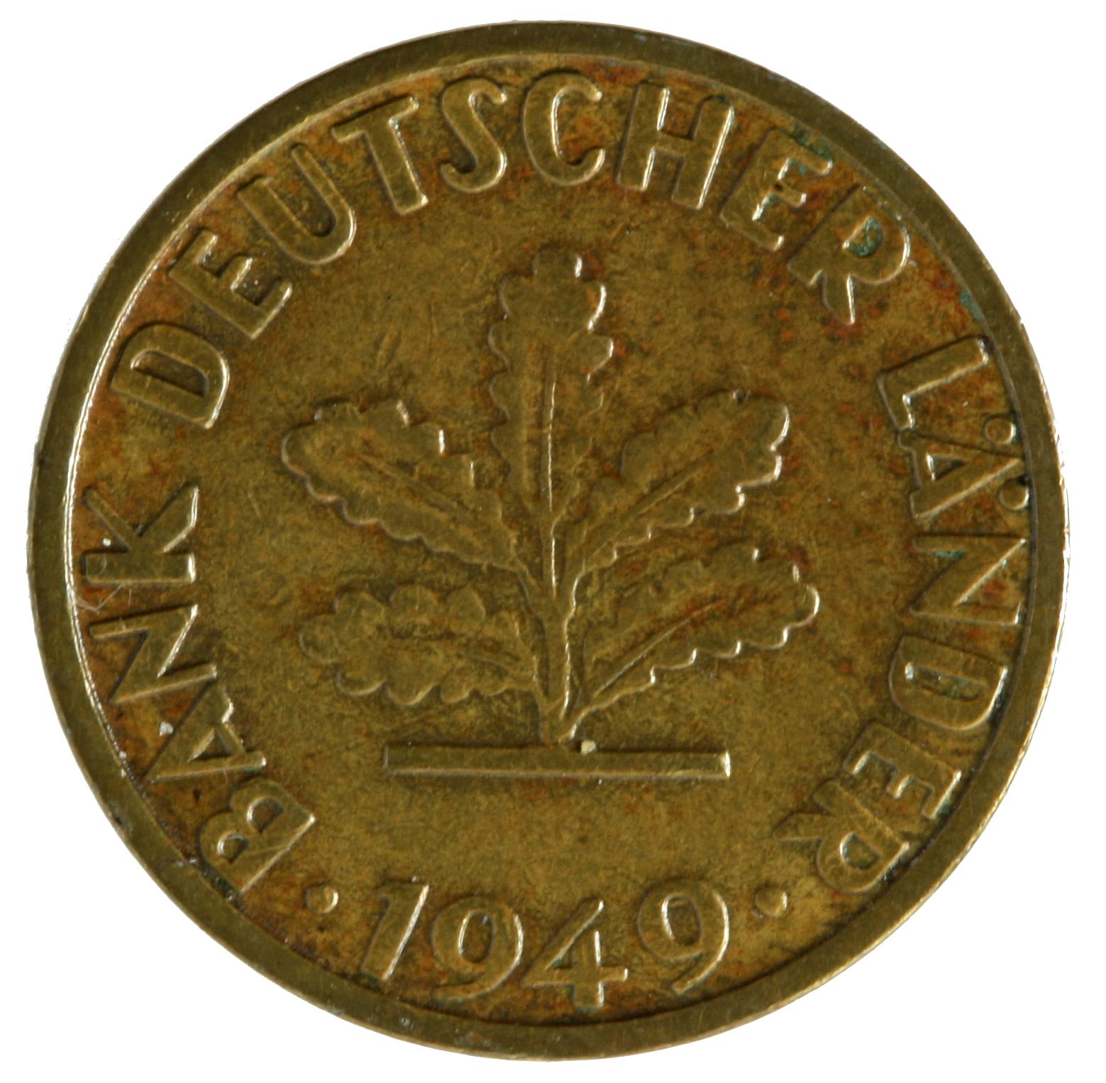 5-Pfennig Münze (1949) Rückseite