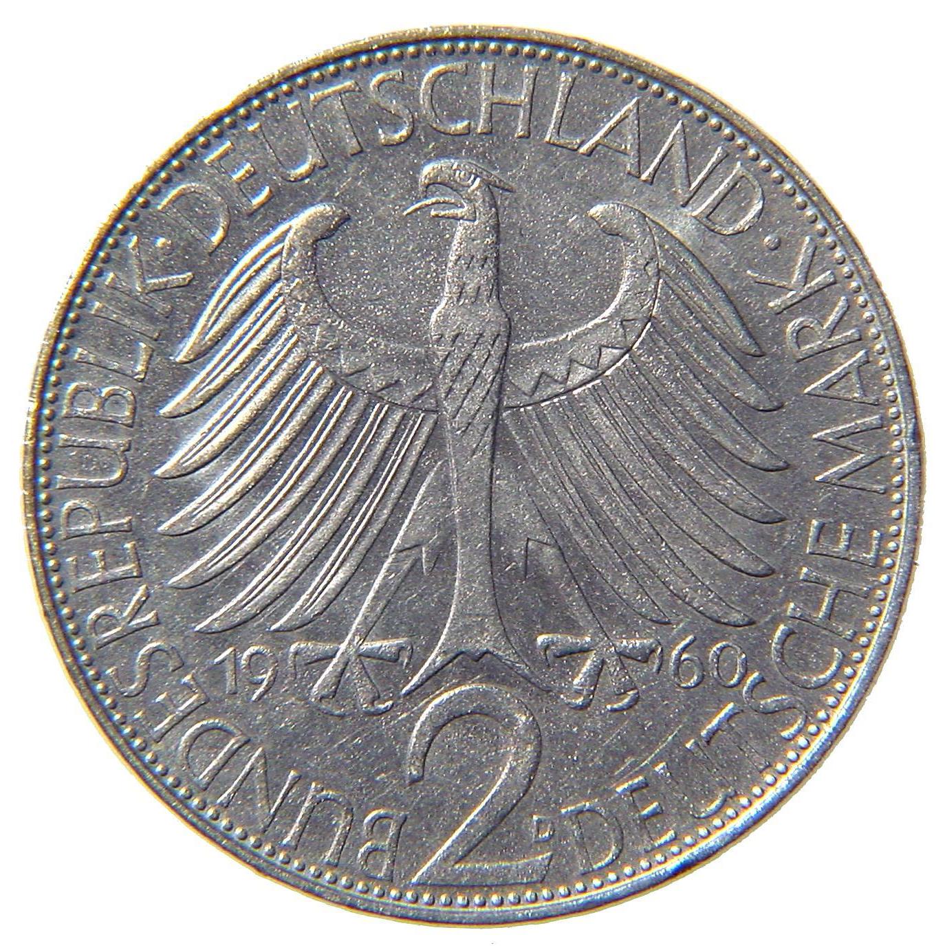 2-DM Münze Planck Rückseite