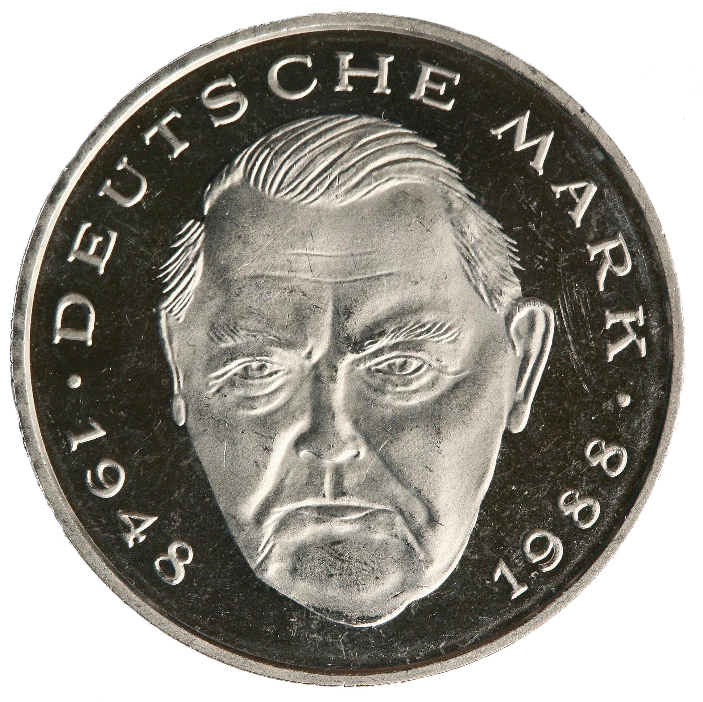 2-DM Münze Erhard - Vorderseite