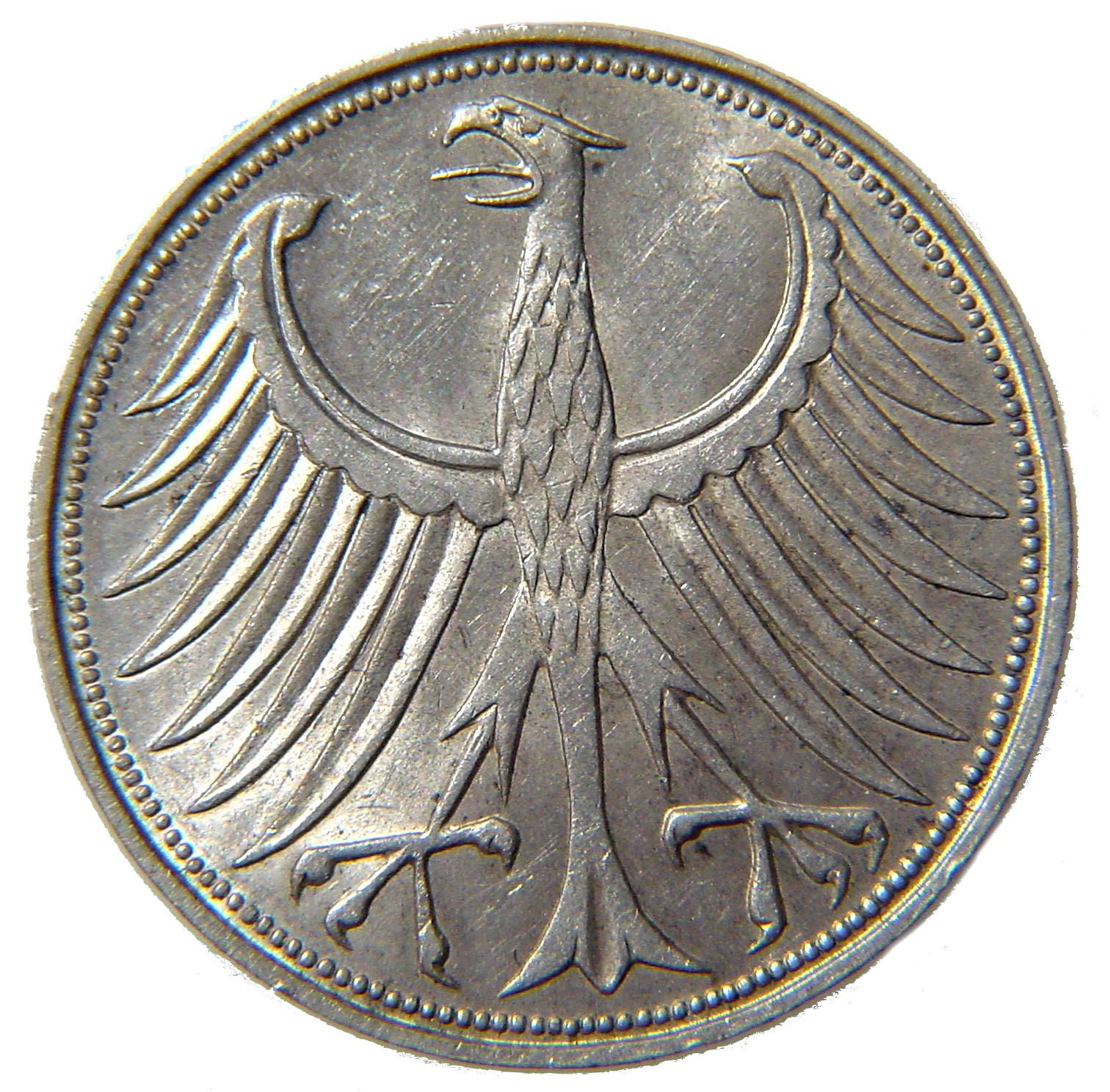 5-DM Münze (1951) - Rückseite