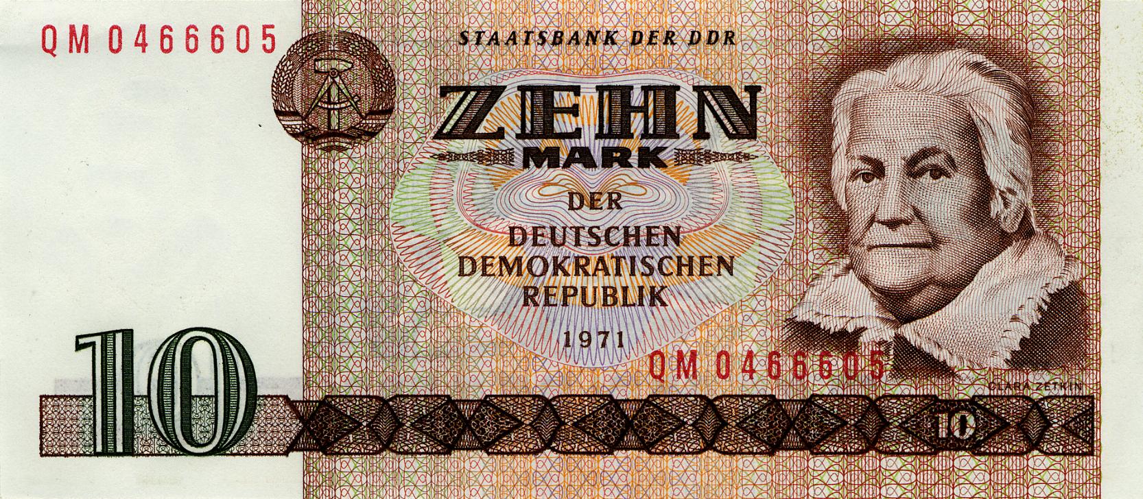 10 Mark - DDR (1971) - obverse