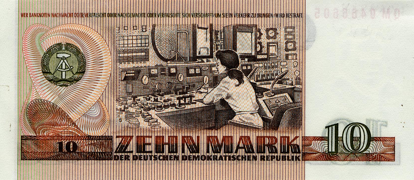 10 Mark - DDR (1971) - reverse